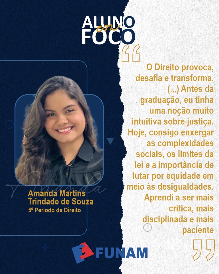 Aluno em Foco: Conheça a trajetória de quem encontrou no Direito uma vocação