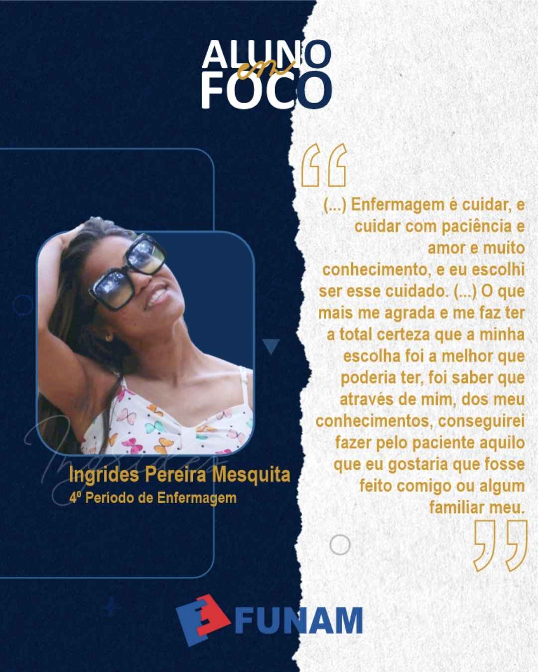 No momento, você está visualizando Ingrides, acadêmica de Enfermagem da Funam: empatia e o sonho de cuidar de vidas