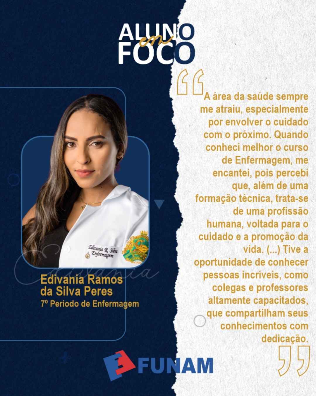 No momento, você está visualizando Aluna de Enfermagem da Funam supera desafios e inspira: “A profissão é cuidado e promoção da vida”